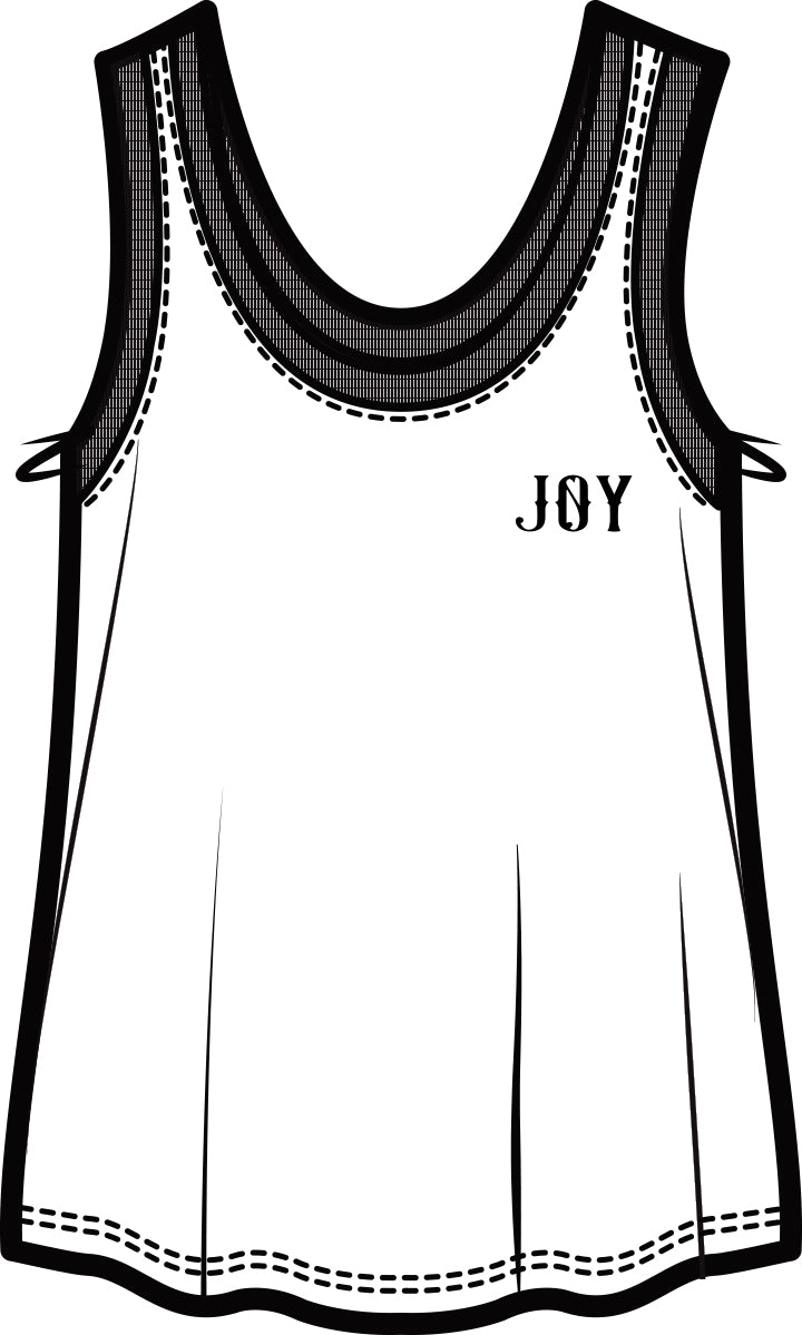 Nikki "Joy" Boxy Scoop Tank | White