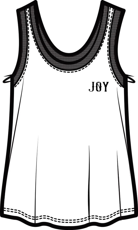 Nikki "Joy" Boxy Scoop Tank | White