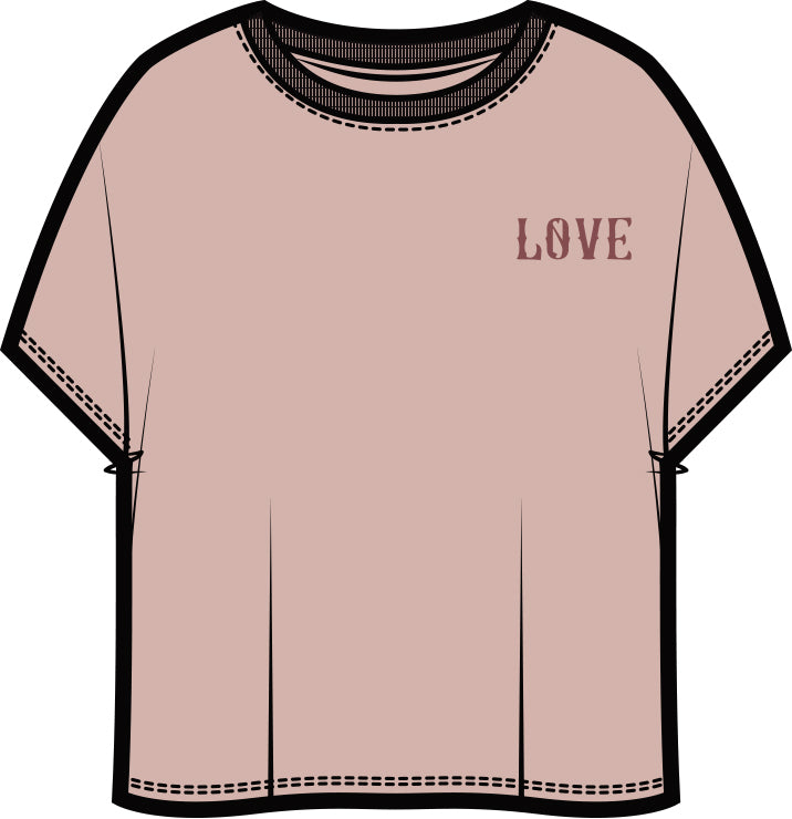 Stella "Love" Boxy T-Shirt | Daydream Pink