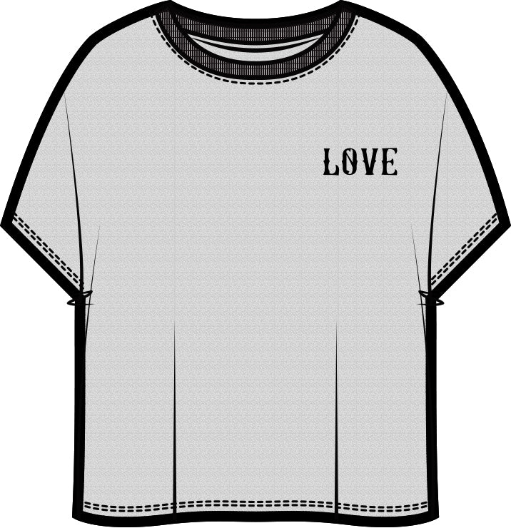Stella "Love" Boxy T-Shirt | Pebble Grey