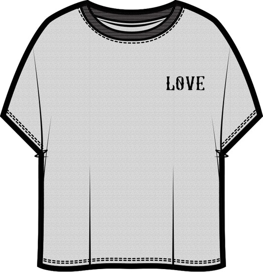 Stella "Love" Boxy T-Shirt | Pebble Grey