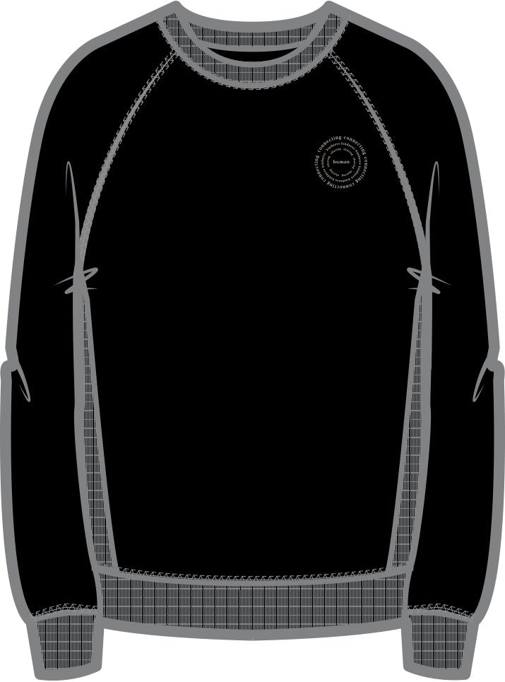 Mila Human Crew Neck Sweatshirt | Black