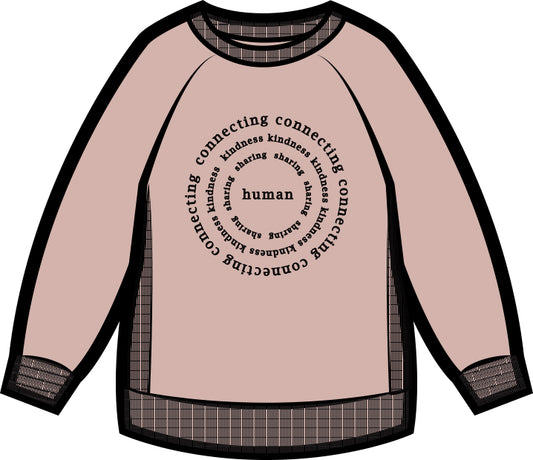 Kids | Mila Human Crew Neck Sweatshirt | Daydream Pink