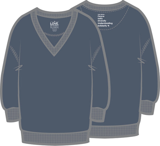 Darin V-Neck 3/4 Sleeve Sweatshirt | Gray Dawn