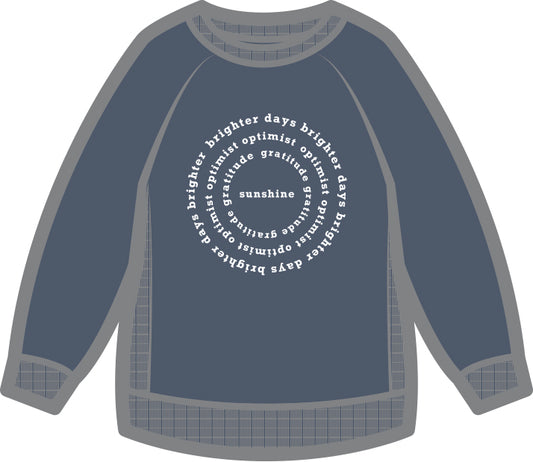 Kids | Mila Sunshine Crew Neck Sweatshirt | Gray Dawn