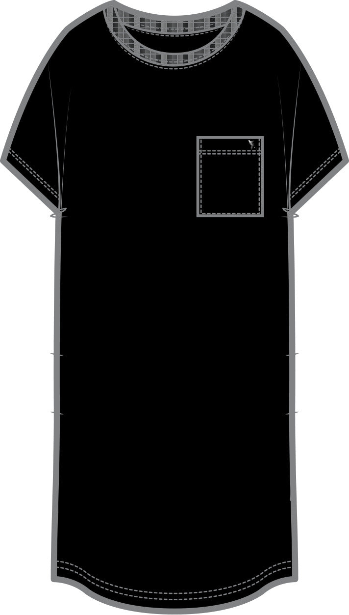 Kayla Easy T-Shirt Dress | Black