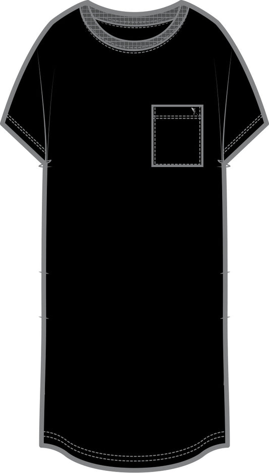 Kayla Easy T-Shirt Dress | Black
