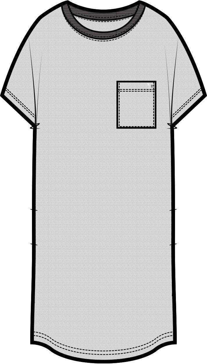 Kayla Easy T-Shirt Dress | Pebble Grey
