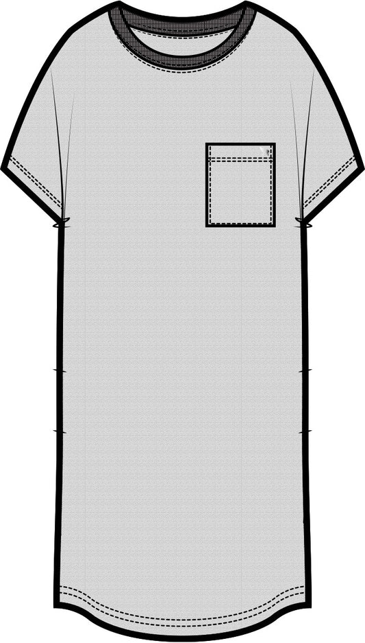Kayla Easy T-Shirt Dress | Pebble Grey