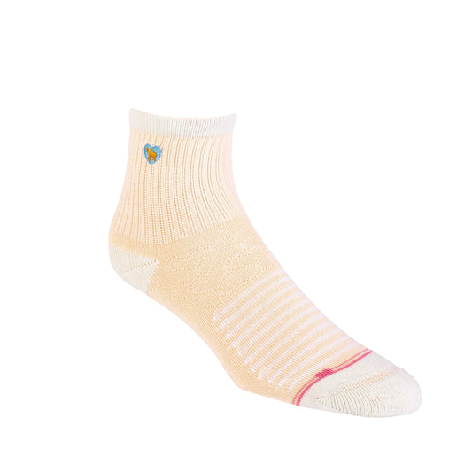 A Line in the Sand Peach - Bamboo Uptown Quarter Crew Socks