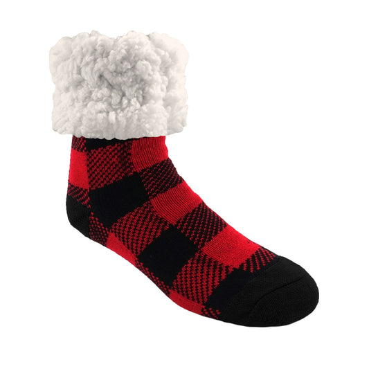 Lumberjack Red - Recycled Slipper Socks