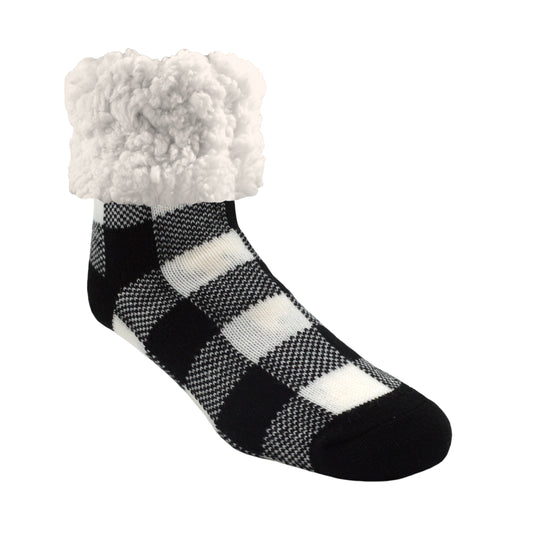 Lumberjack White Large - Classic Slipper Sock