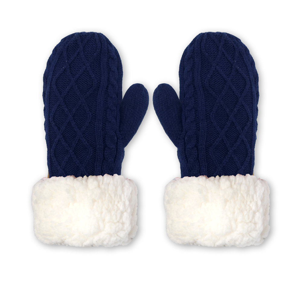 Mittens | Cable Knit Navy