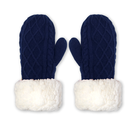 Mittens | Cable Knit Navy
