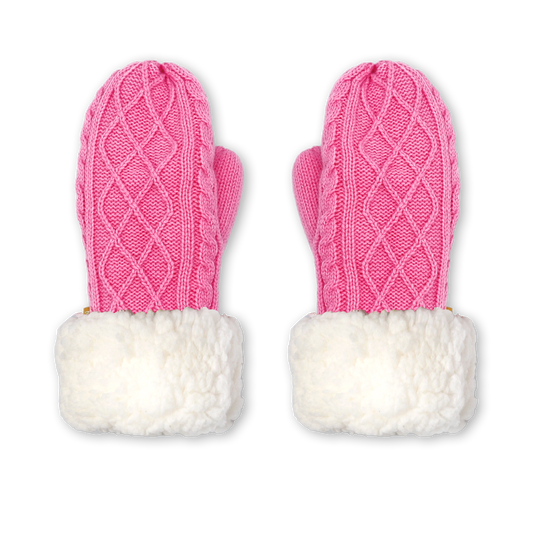 Mittens | Cable Knit Pink