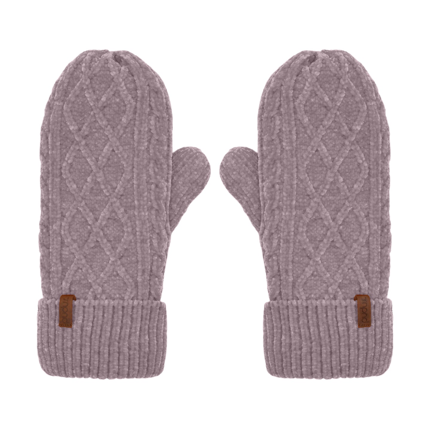 Recycled Mittens - Chenille Knit Elderberry