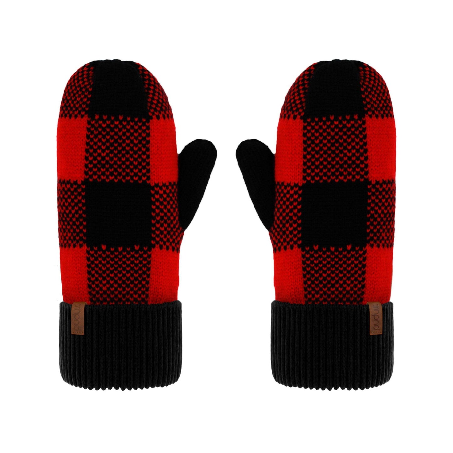 Recycled Mittens - Lumberjack Red