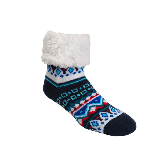 Nordic Blue Large - Classic Slipper Sock