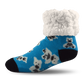 Pudus Cozy Winter Slipper Socks for Women and Men with Non-Slip Grippers and Faux Fur Sherpa Fleece - Adult Regular Fuzzy Socks Polar Bear - Classic Slipper Sock