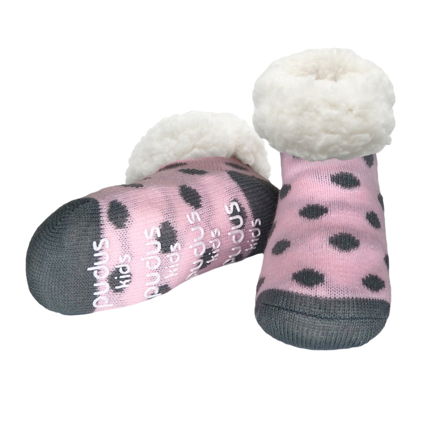 Polka Dot Pink Dogwood - Kids Slipper Socks