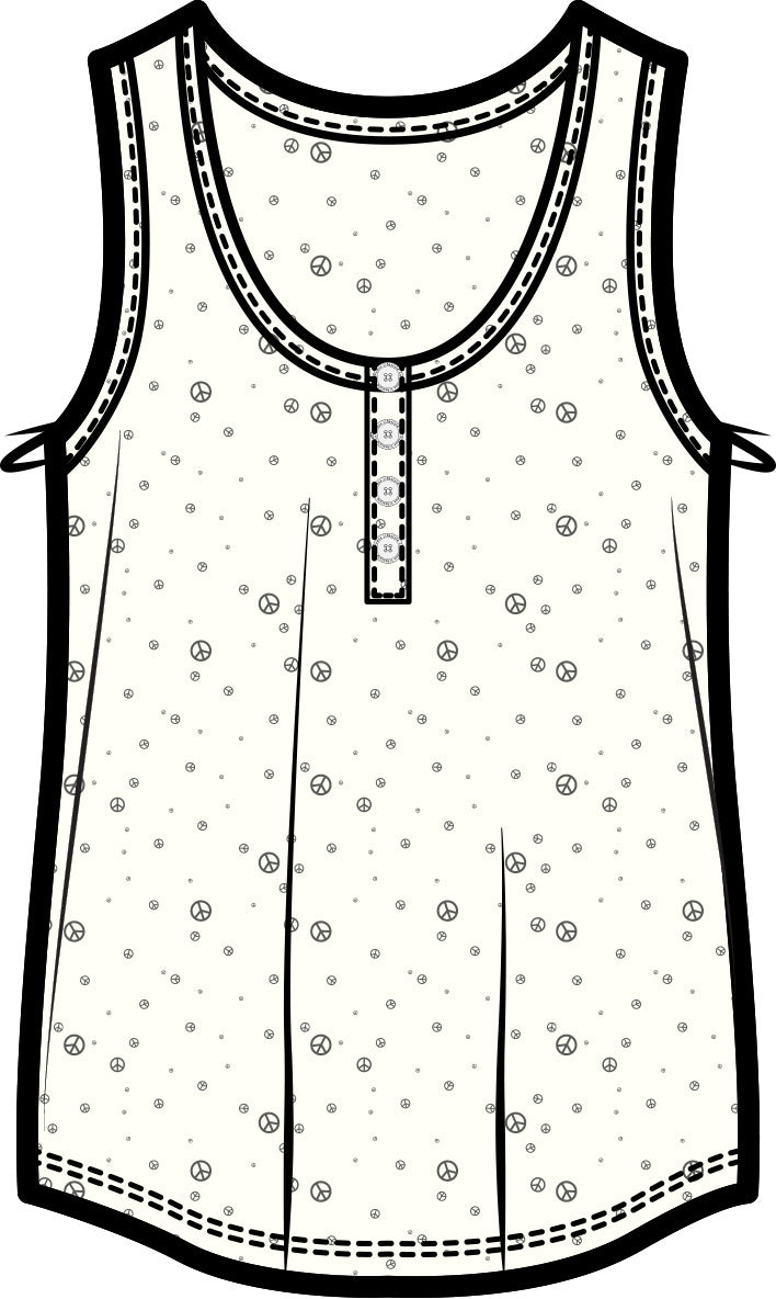 Riley Relaxed Henley Sleep Tank | Ivory