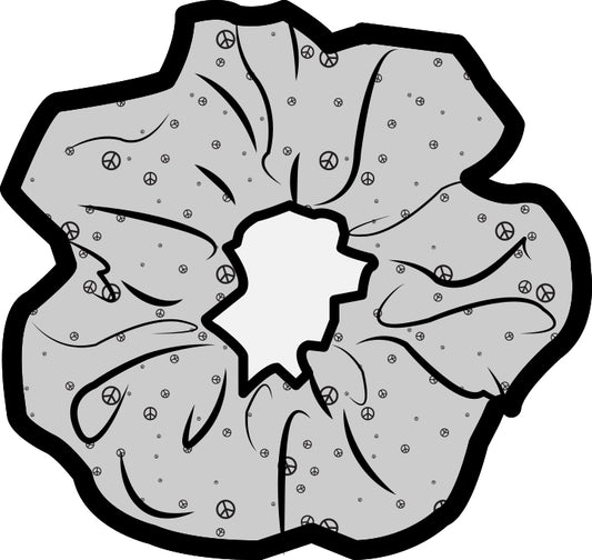 Daisy Scrunchie | Allover Print Light Grey