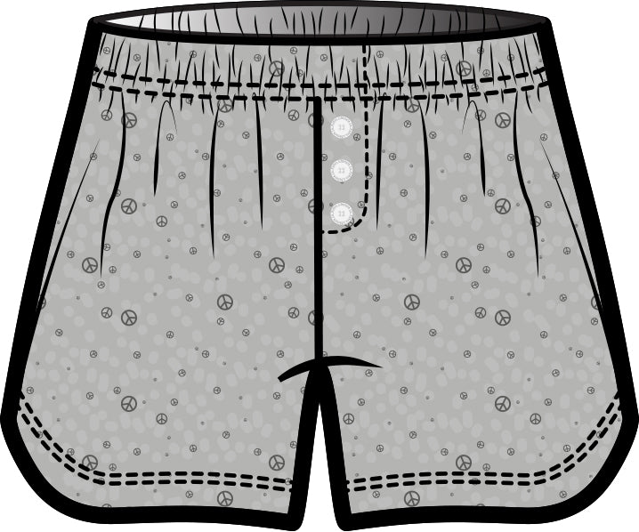 Brooklyn Sleep Short | Light Grey Allover Print