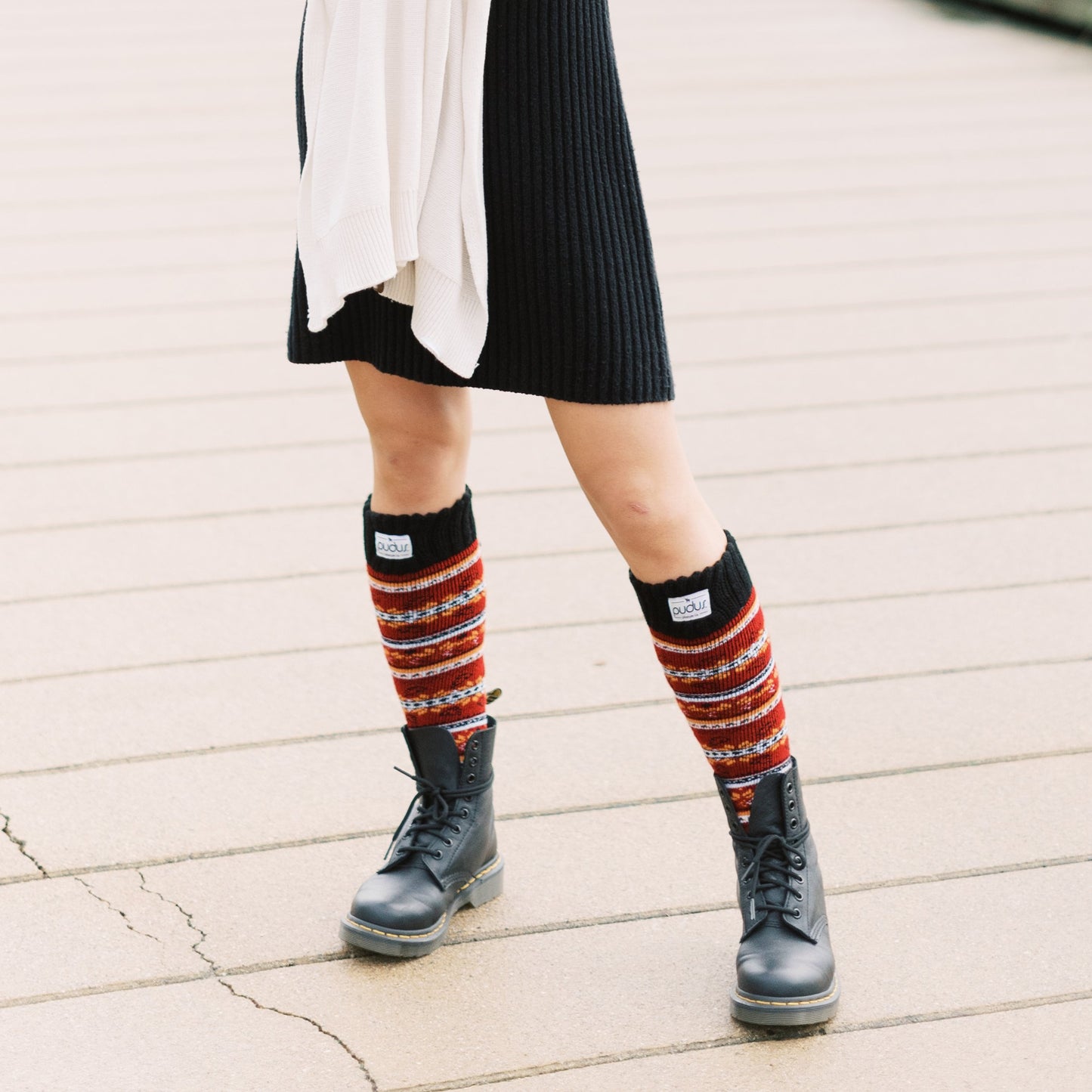 Autumn Red Boot Socks Adult Tall