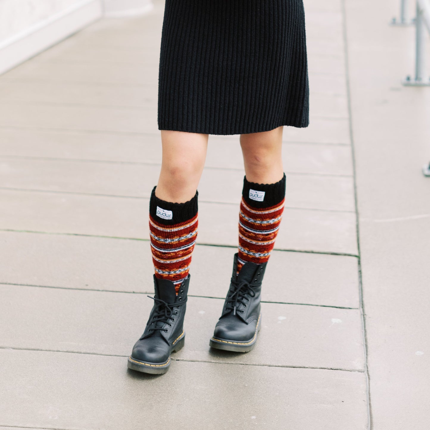 Autumn Red Boot Socks Adult Tall