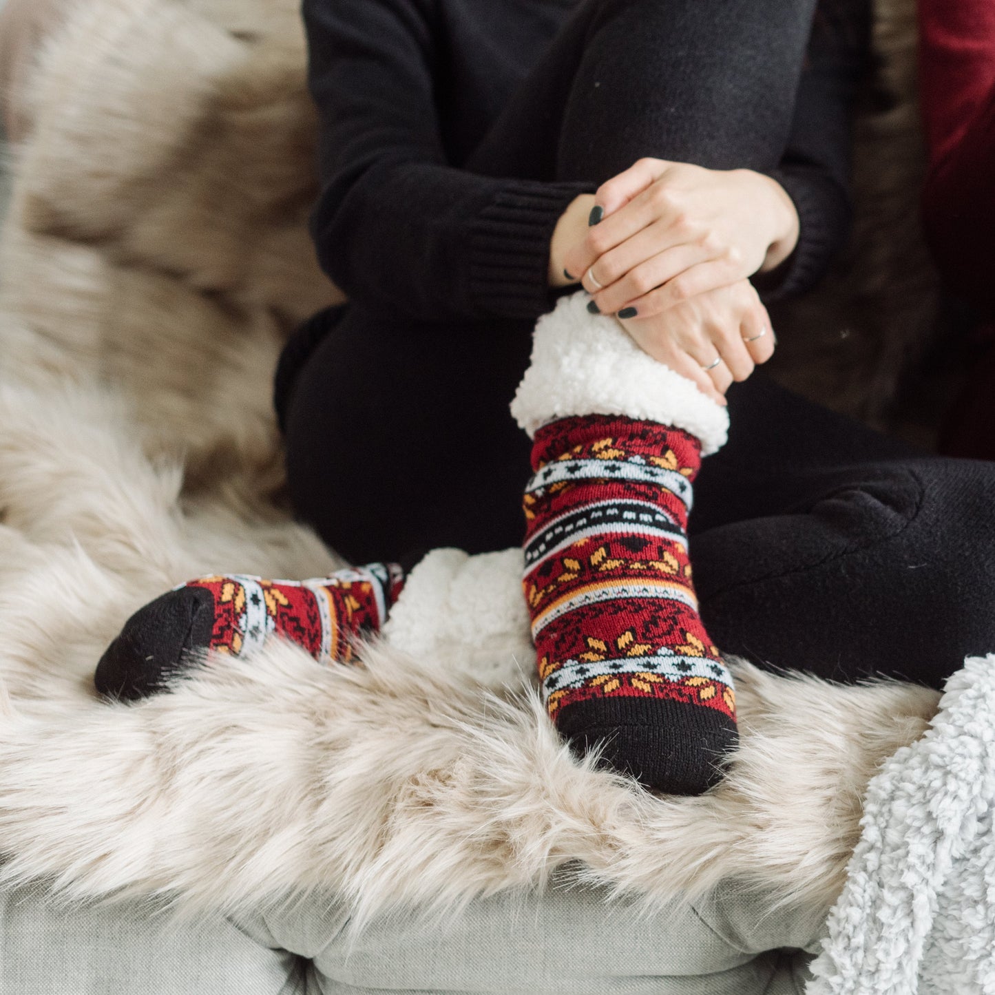 Autumn Red - Classic Slipper Sock