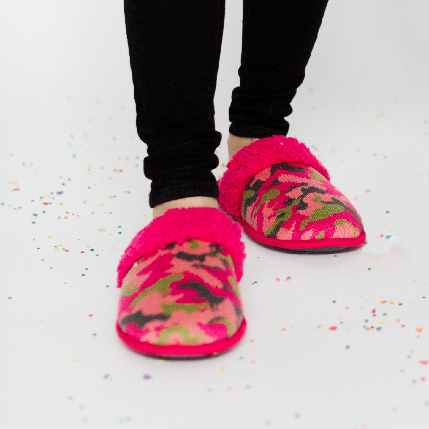 Bright Slide Slippers - Camo Pink