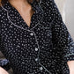 Korrah Pajama Shirt | Black with Cloud Dots