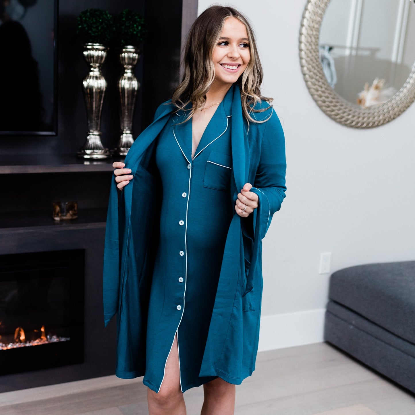 Dahlia Belted Kimono | Twilight Blue