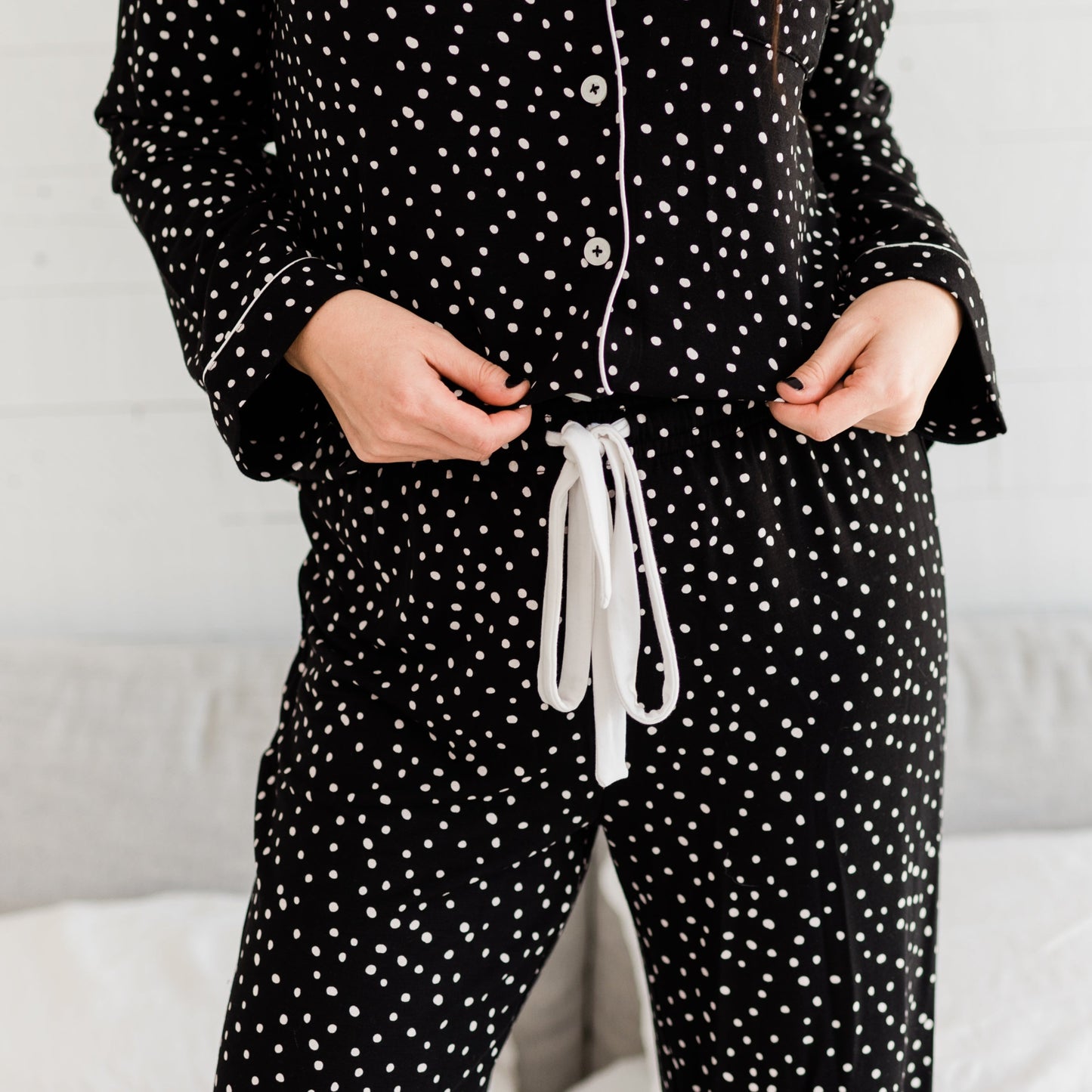 Korrah Sleep Pants | Black with Cloud Dots