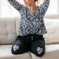 Sienna Sleep Pants | Black Animal Print Patch