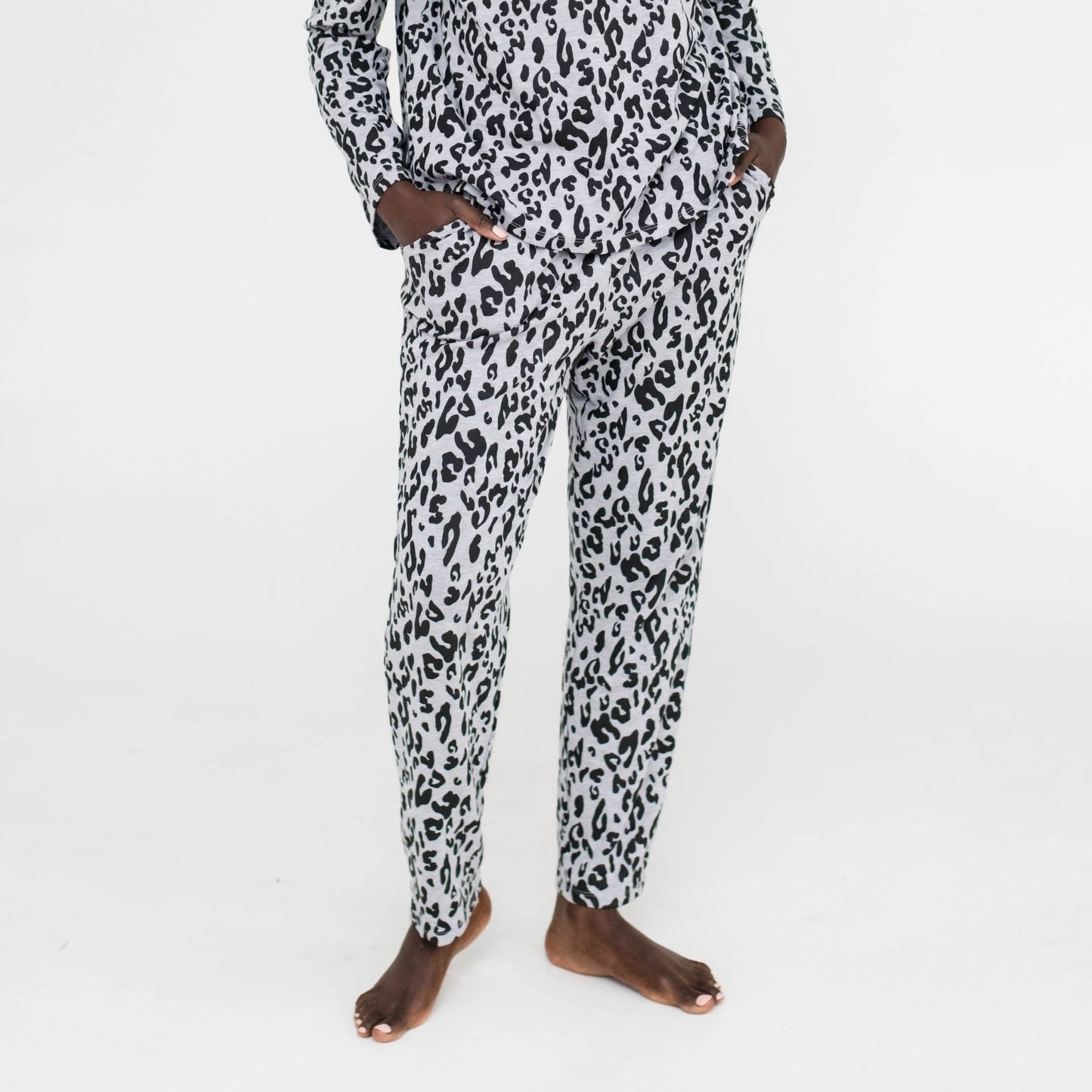 Sienna Sleep Pants | Light Grey Animal Print