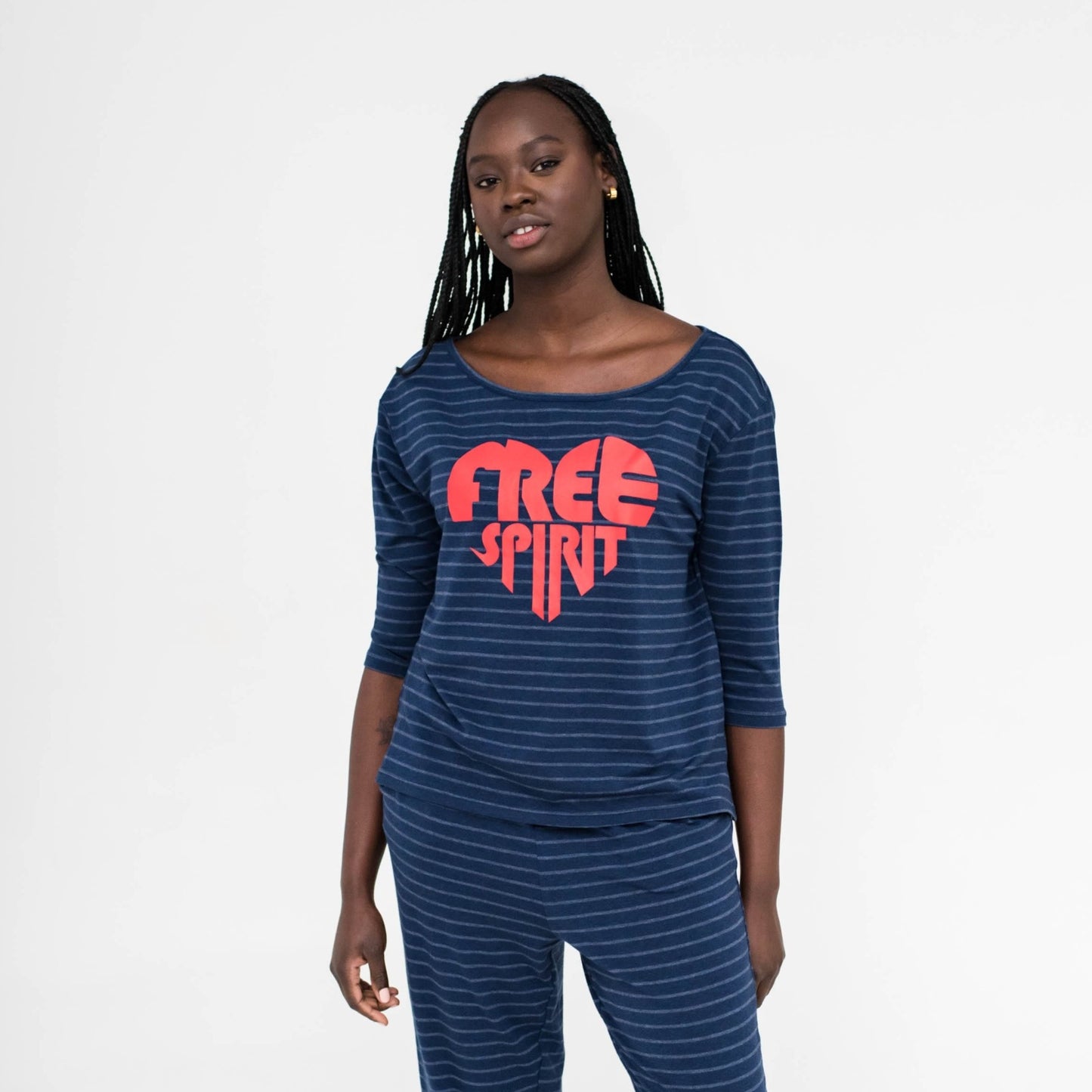 Cara "Free Spirit" Sleep Shirt | Marine Stripes