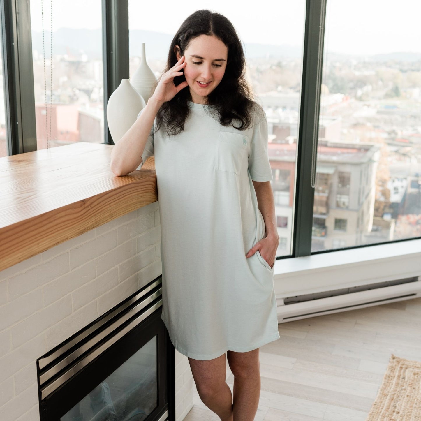 Kayla Easy T-Shirt Dress | Dew Drop