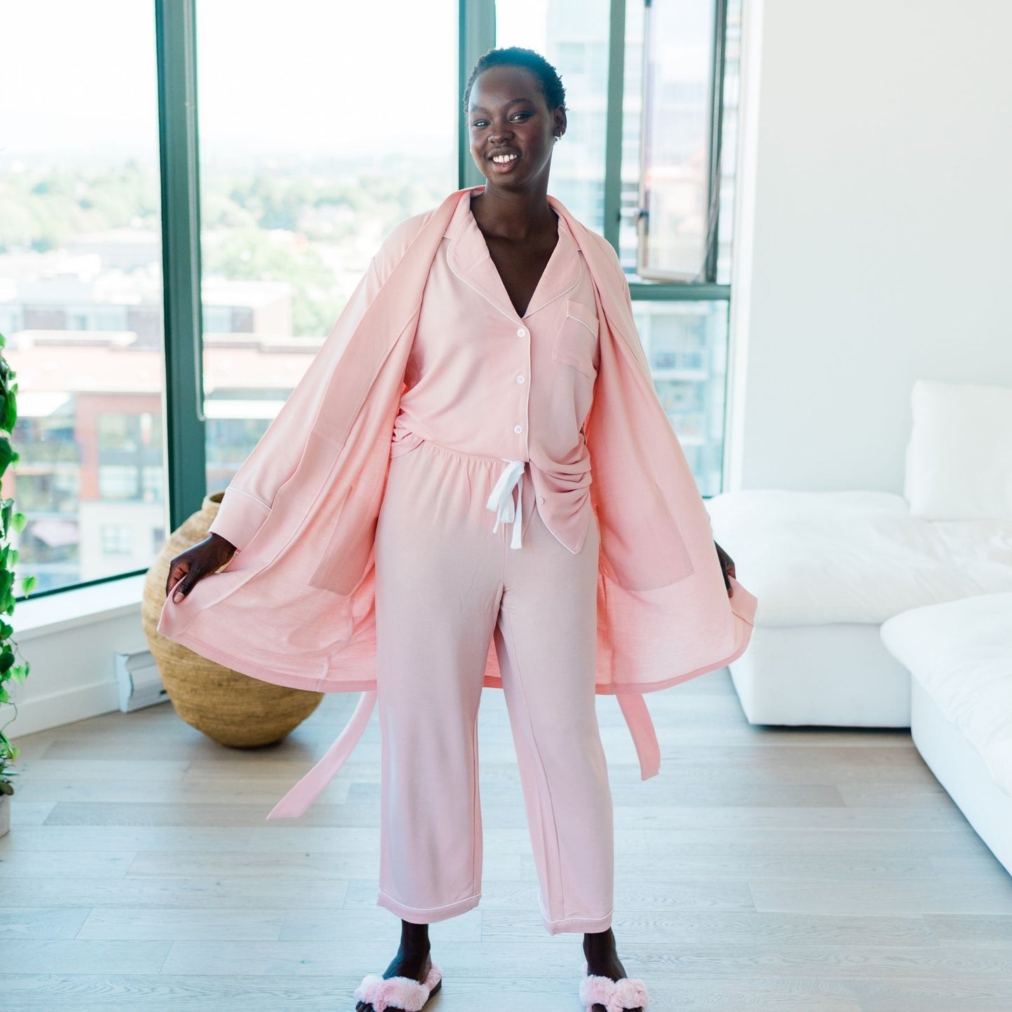 Dahlia Belted Kimono | Daydream Pink