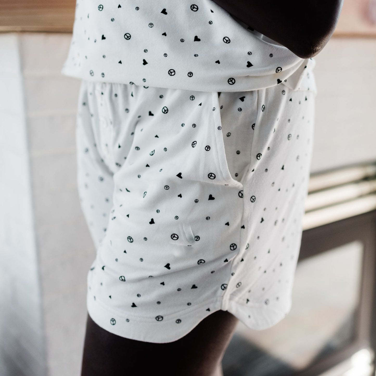 Brooklyn Sleep Short | Ivory Allover Print