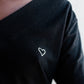 Jamie V-Neck Sleep Top | Black with Heart