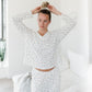 Jamie V-Neck Sleep Top | Ivory Allover Print