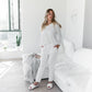 Jamie V-Neck Sleep Top | Ivory Allover Print