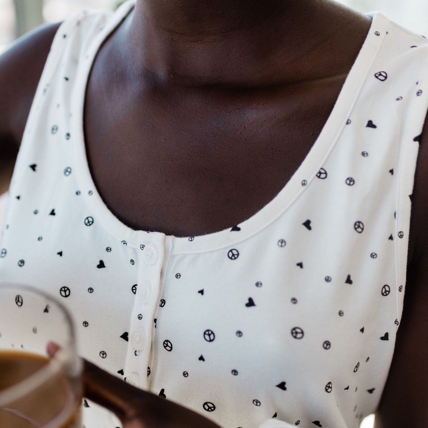 Riley Relaxed Henley Sleep Tank | Ivory