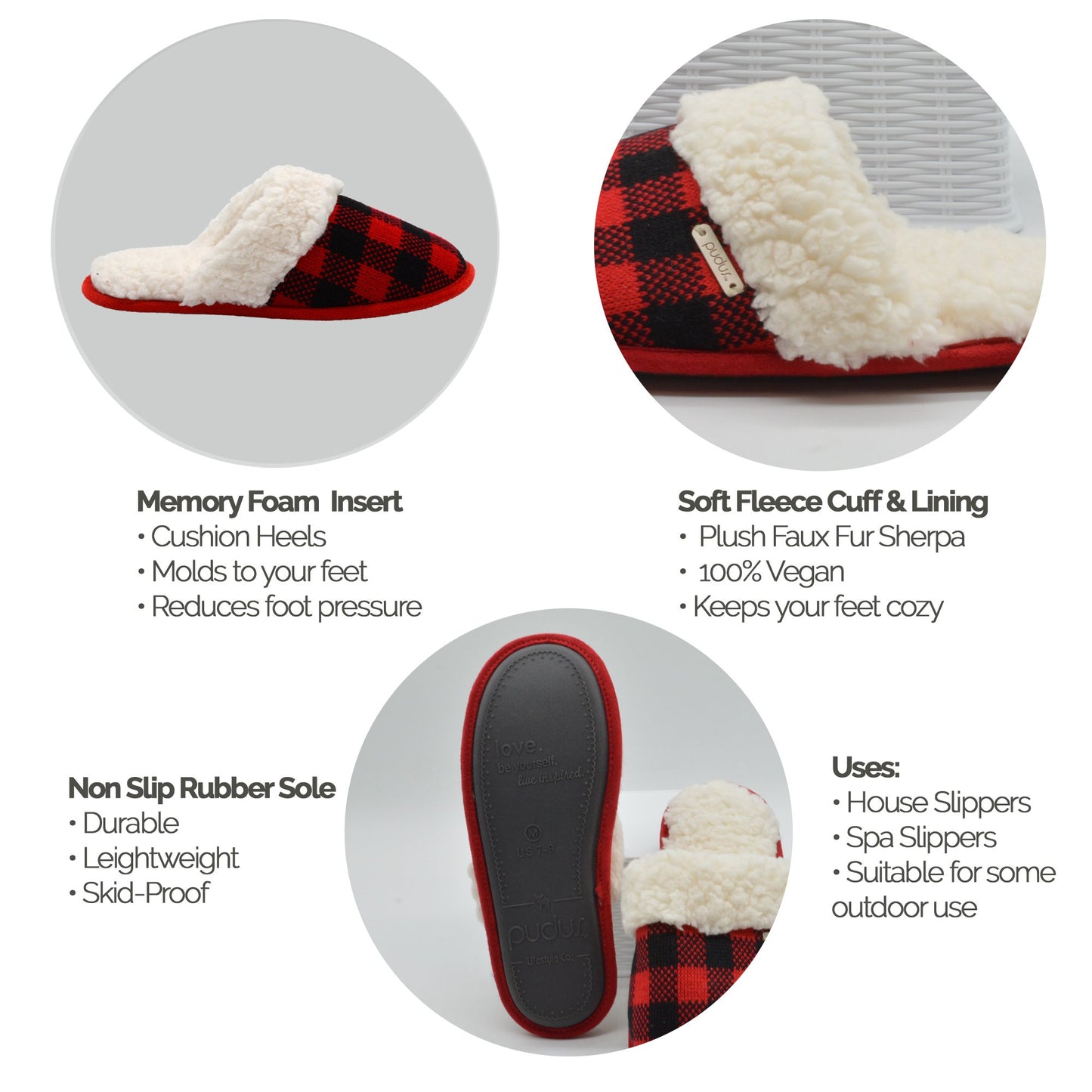 Creekside Slide Slippers - Lumberjack Red