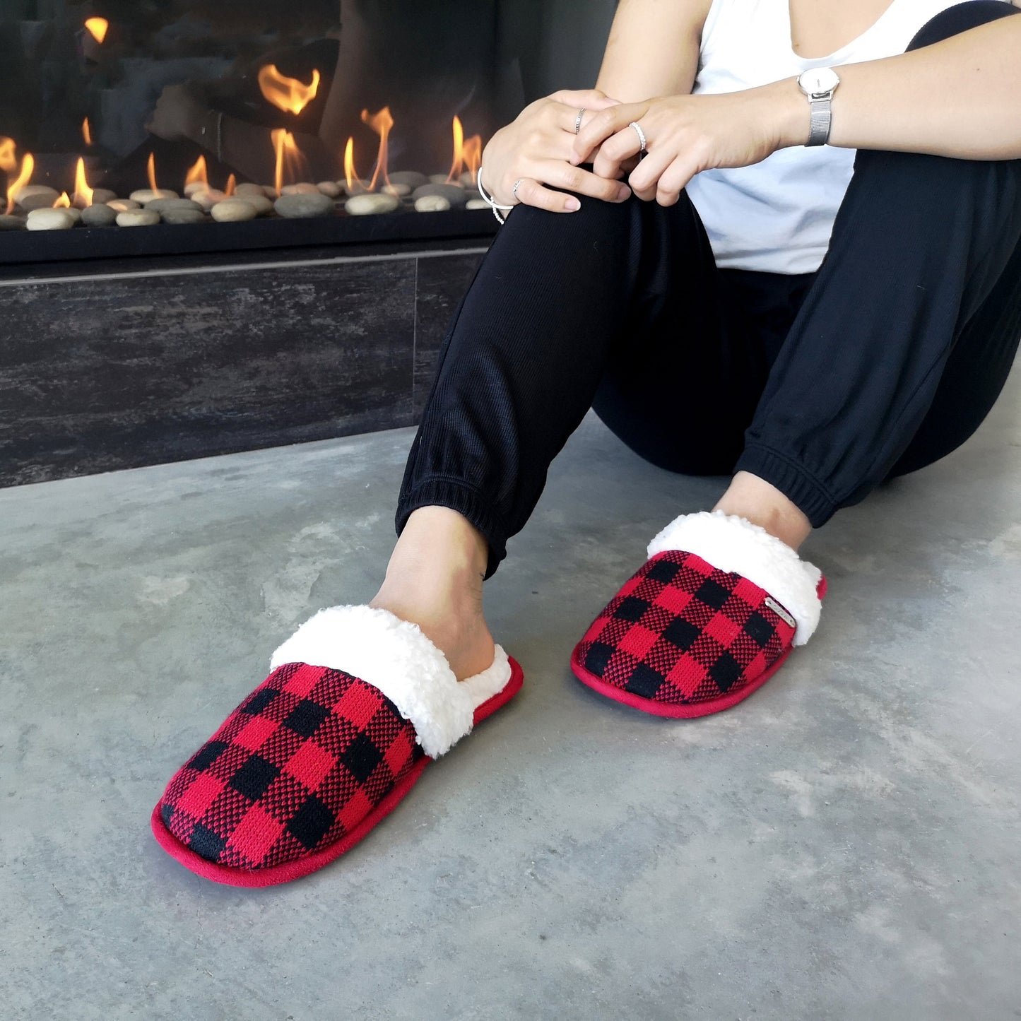 Creekside Slide Slippers - Lumberjack Red