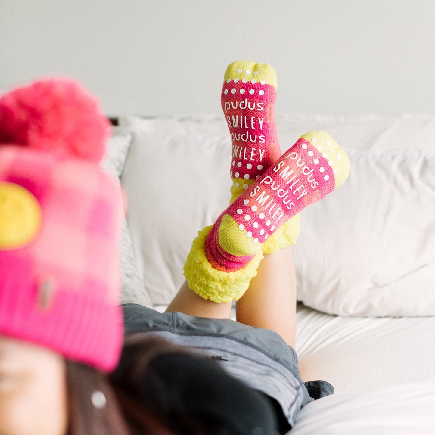 Smiley® Pink Lumberjack - Classic Slipper Sock