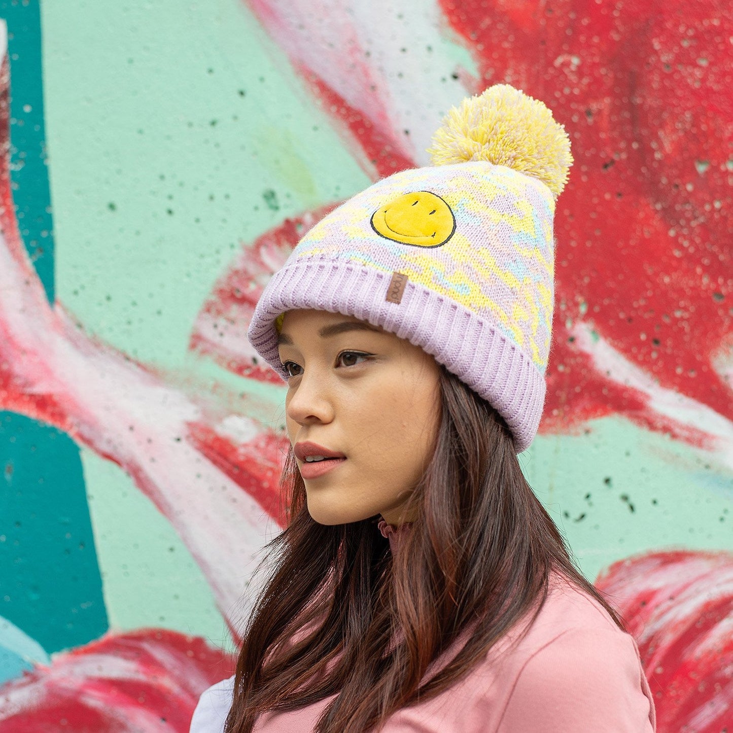 Smiley® Camo Pom Pom Beanie Hat