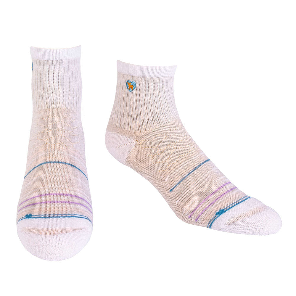 Seaside Grey - Bamboo Uptown Quarter Crew Socks