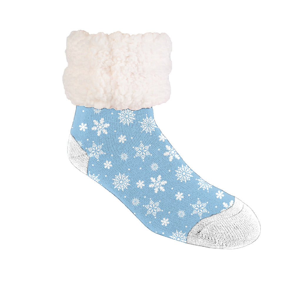 Snowflake Ice Blue - Recycled Slipper Socks